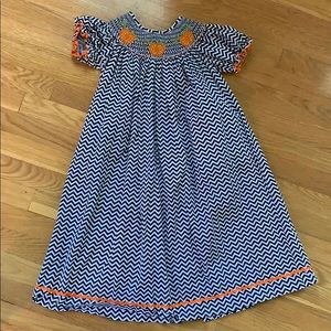 Smocked Fall Pumpkin Dress